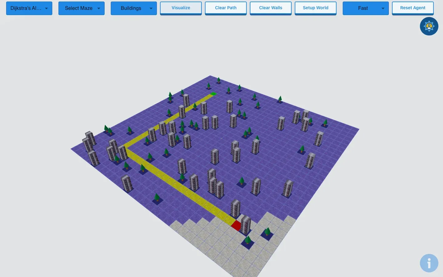 Fresh screenshot of the complete Dijkstra traversal result